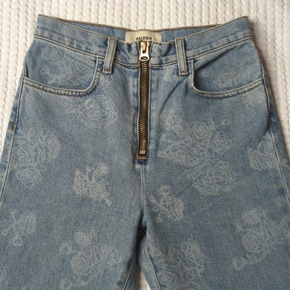 Baldwin Kansas City Harley High Rise Skinny Jeans Floral Print Size 25